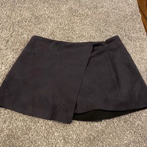 Charcoal satin envelope skirt, shorts underneath size large